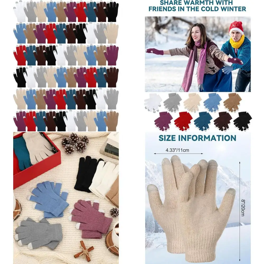 

Foaincore Winter Touchscreen Gloves Bulk Stretch Unisex Knit Texting Gloves Pack for Men Women Adults