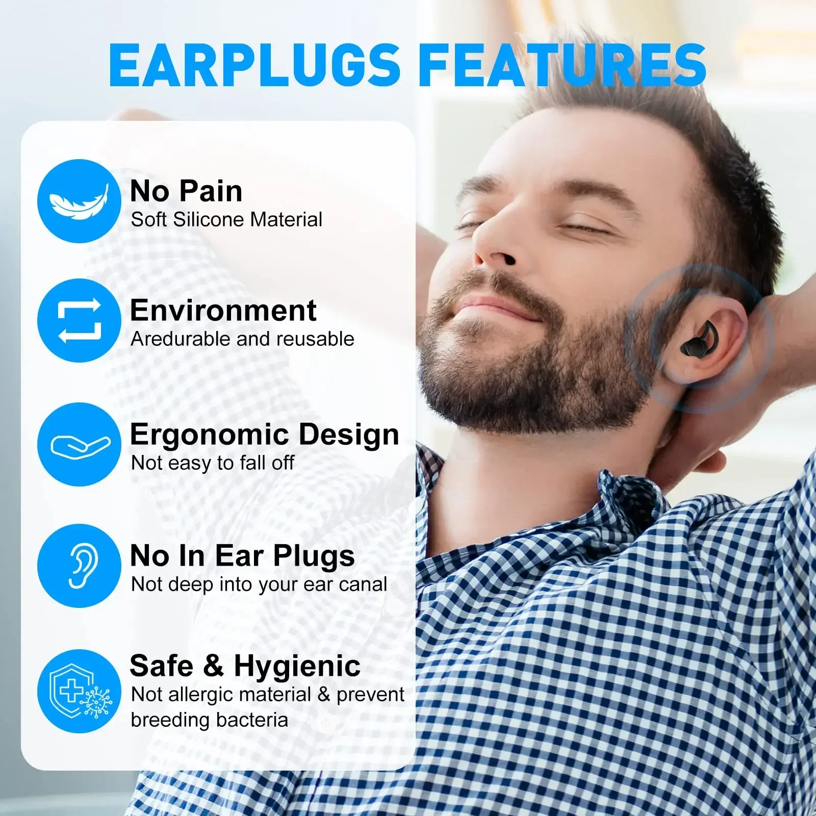 3 Layers Sleeping Earplugs Reduce High Fidelity Earplugs Reusable Silicone Ear Plugs for Travelling  Sleeping Noise Cancelling