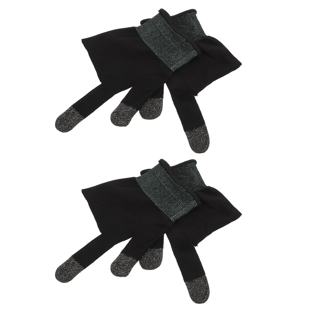 

Sweat-proof Touch Screen Gloves Black Finger Sleeves Gaming Heating Yarn Carbon Fiber Elastic Non-slip Durable Lightweight