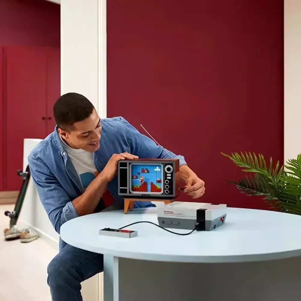 2646 قطعة وحدة تحكم ألعاب نينتندو نظام الترفيه نموذج اللبنات مع 1 الشكل تجميع الطوب لعب الاطفال الكبار هدية