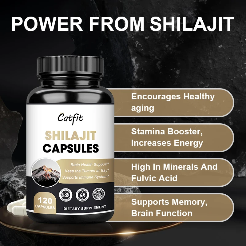 Catfit Original 100% High Purity Shilajit Mineral Supplements Natural Organic Shilajit with 85+ Trace Minerals & Fulvic Acid