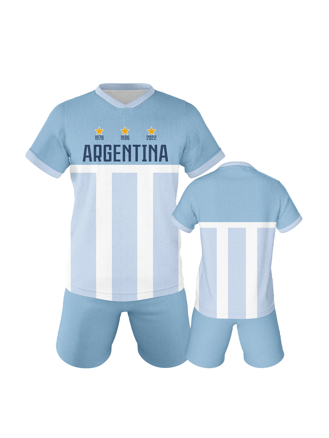 Argentina Soccer Jersey Kids Youth Football Shirt Quick Dry Jersey Football Set Boys School Team Breathable Training Outfit