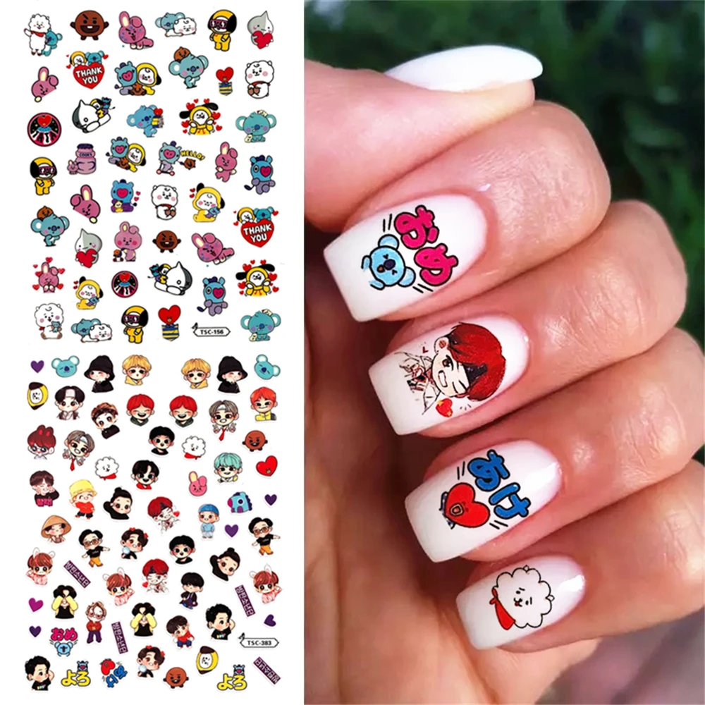 TSC-025 TSC-383 TSC-276 Korea Cartoon character yellow banana 3D Back glue Nail sticker Nail decoration Nail art  Nail ornament