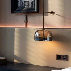 Bedroom Bedside Lighting Glass Pendant Lamp Modern Living Room Ceiling Decor Golden Hanging Rod Lights Dining Room Hanging Lamps