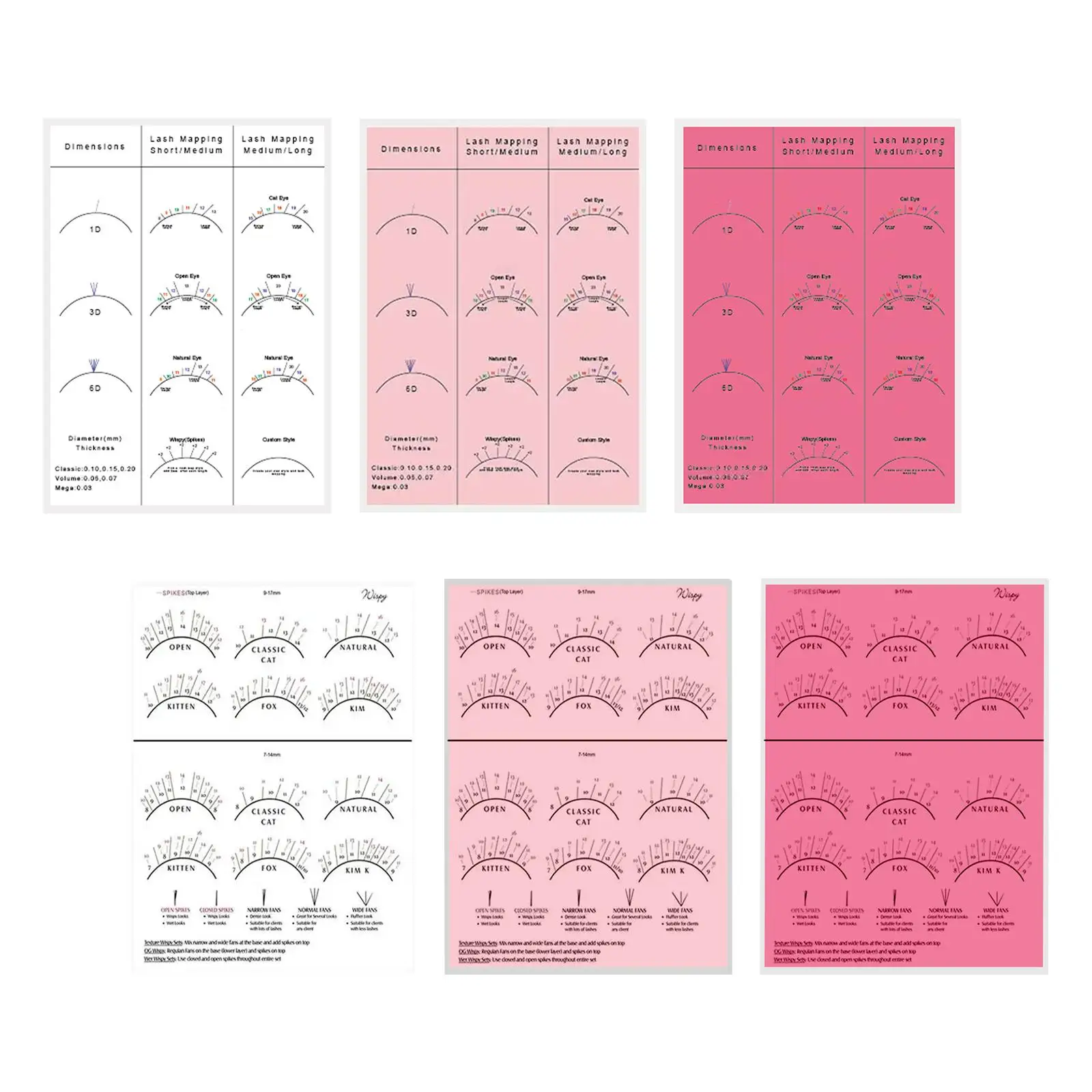 Lash Chart Beginner Training Professional Lashes Training Exercise