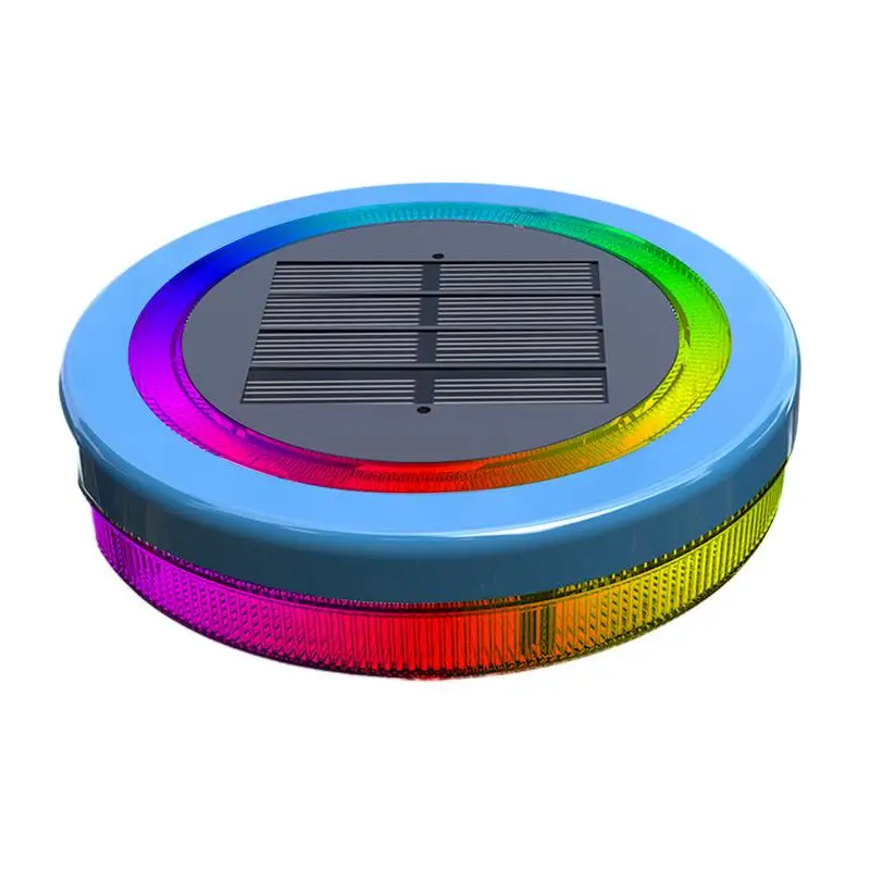 Solar Powered Pool Lights Dynamic Light Show RGB Round Color Changing Solar Pool Light 1800mAh UV-Resistant Auto ON/Off Floating