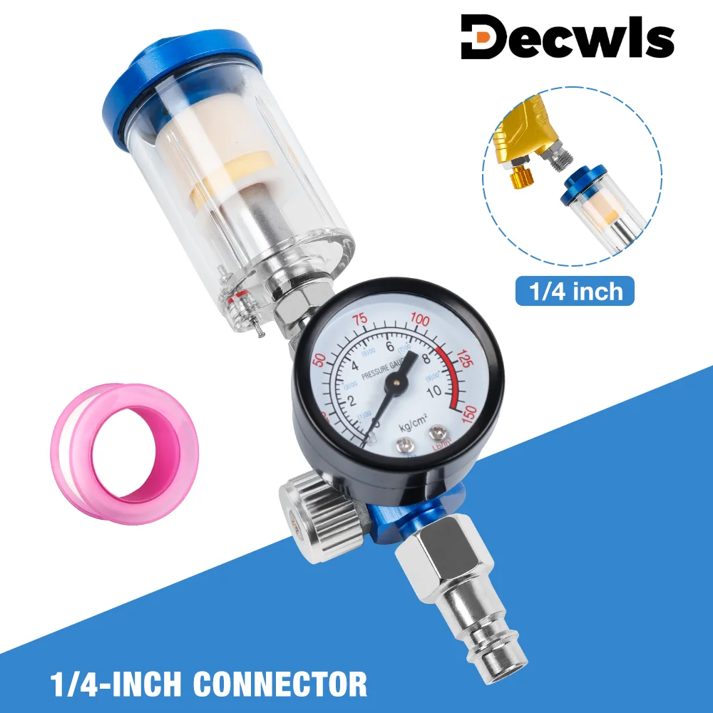 

1/4 Inch Inline Oil Water Separator,Air Pressure Regulator,Home Air Compressor Regulator,For Spray Gun And Other Pneumatic Tools