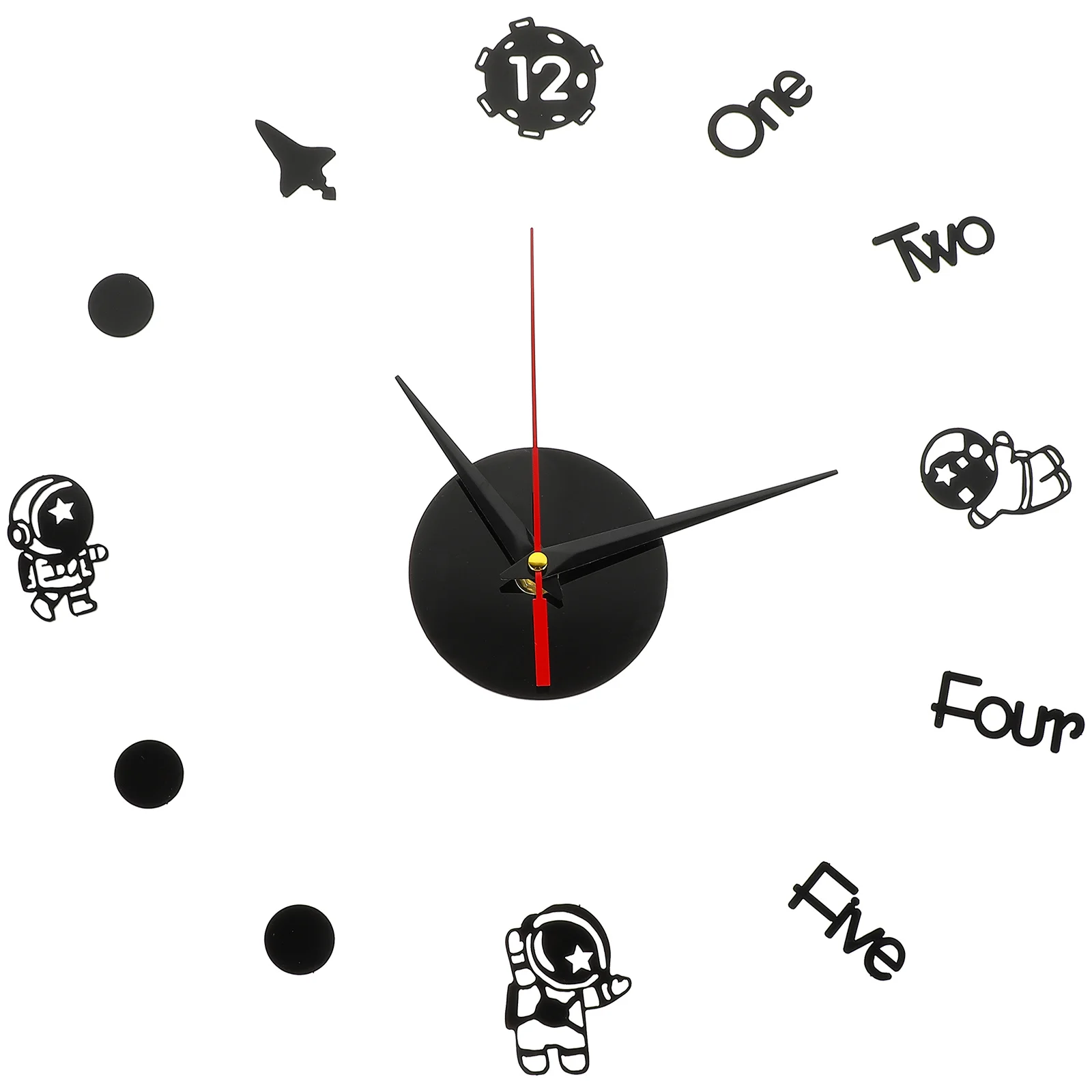 

1Set Silent Spaceman Wall Hanging Clock Design Mute Wall Clock Decor for Home Office Bedroom Living Room