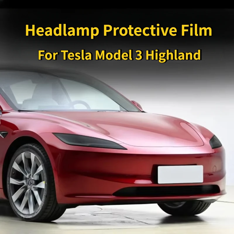For Tesla Model 3+ Highland 2024 2025 TPU Blackened Headlight Taillight Foglight Protective Film Headlight Tail Lamp Accessories