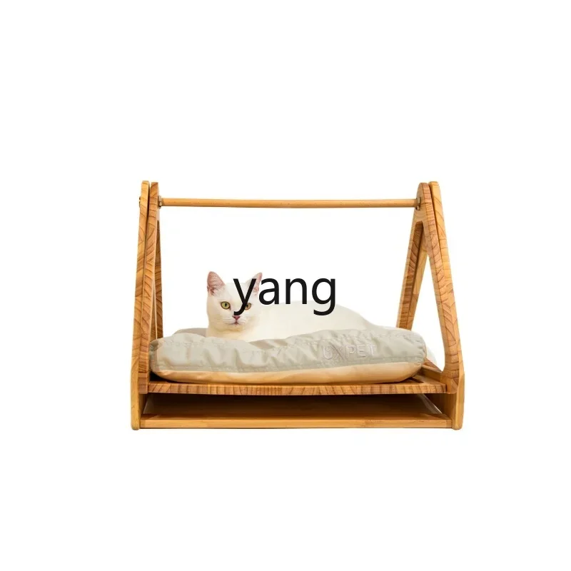 LMM solid wood Internet celebrity cat nest light luxury cradle swing mattress universal in all seasons
