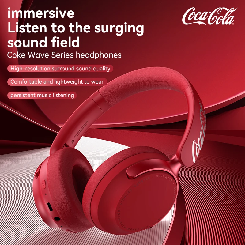 Anc Wireless Over Ear Headphones - Coca‑Cola T-68Lite Headphone Over‑Ear Co‑branded Bluetooth