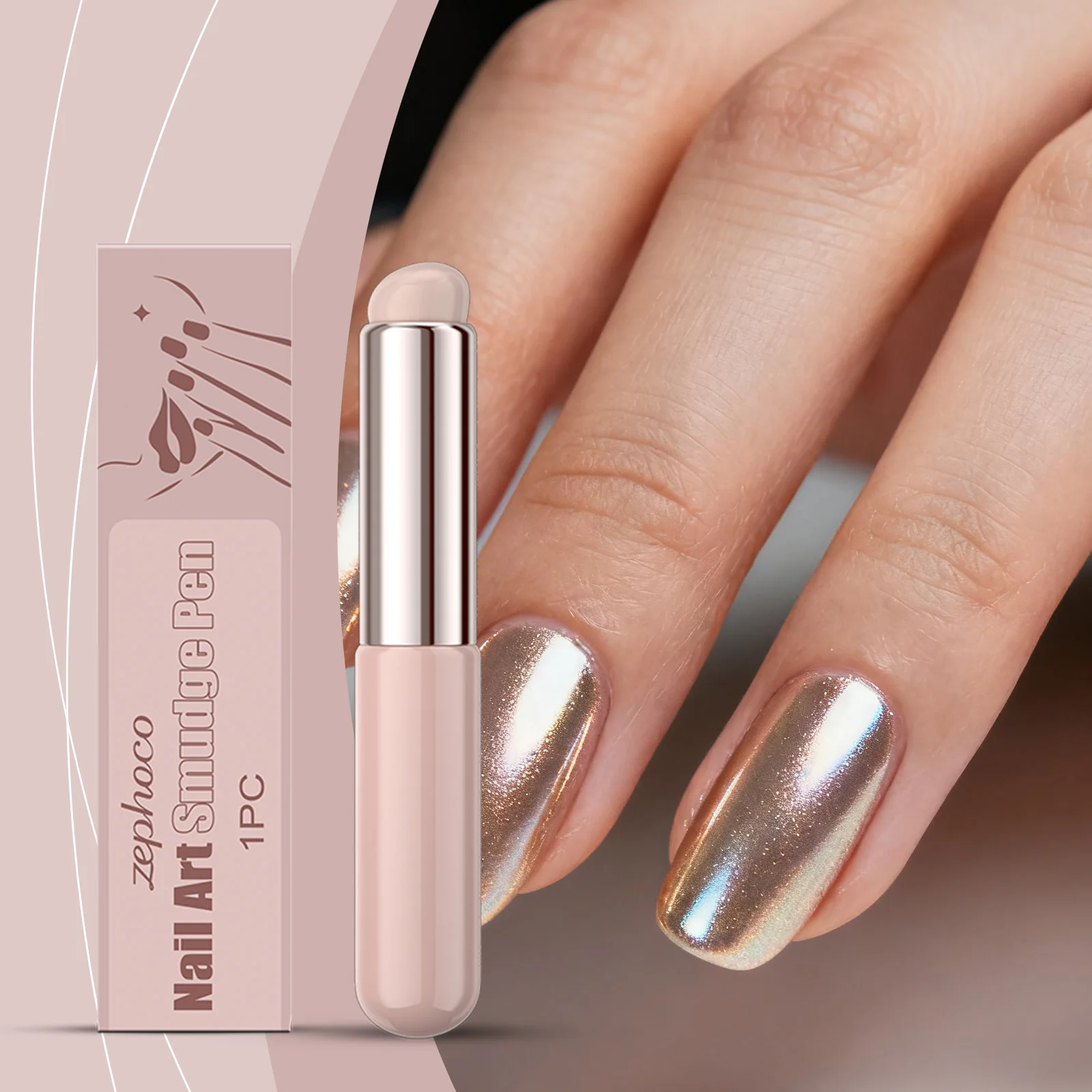 

Ручка-пудра с градиентом для ногтей создают гладкие градиентные эффекты омбре или хромированного цвета на салонных ногтей, качественный дизайн ногтей