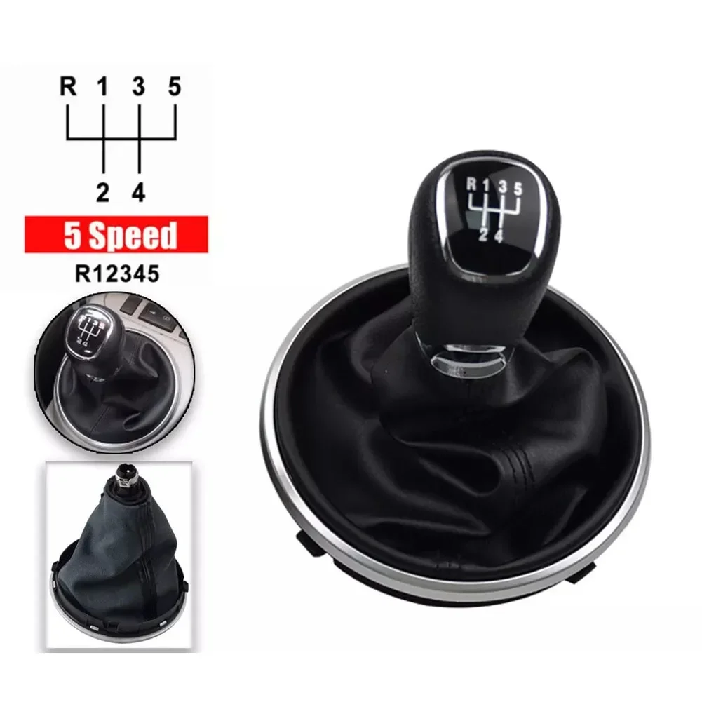 

5 Speed Gear Shift Knob Gaiter Frame for Skoda For Fabia II MK2 2007 2014 Crafted with ABS and Leather Materials