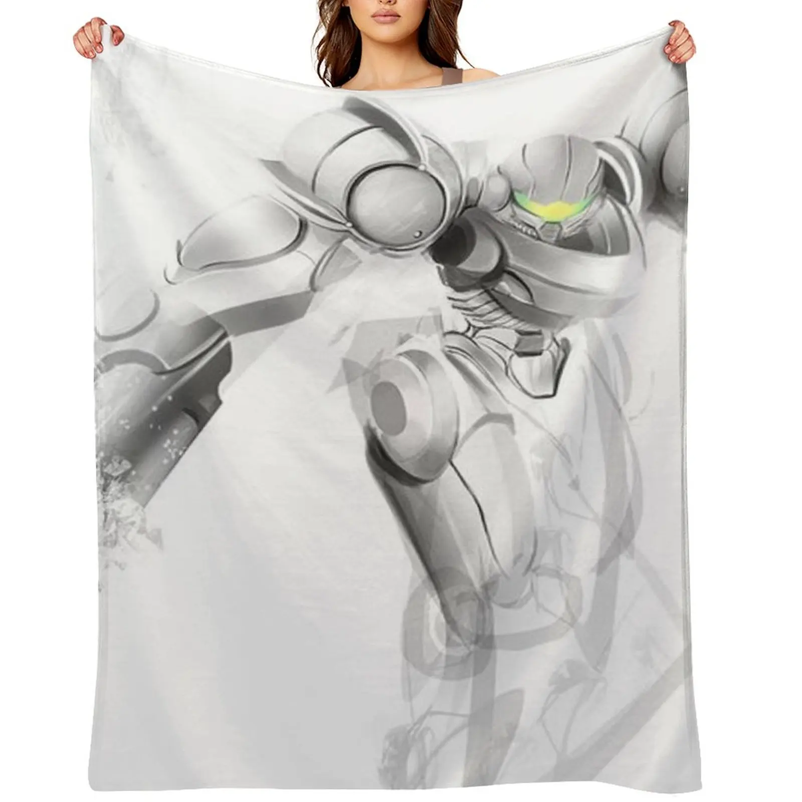 

samus recolor varia suit Throw Blanket Soft Plush Plaid Flannels Blankets Sofas Of Decoration Decorative Beds Blankets