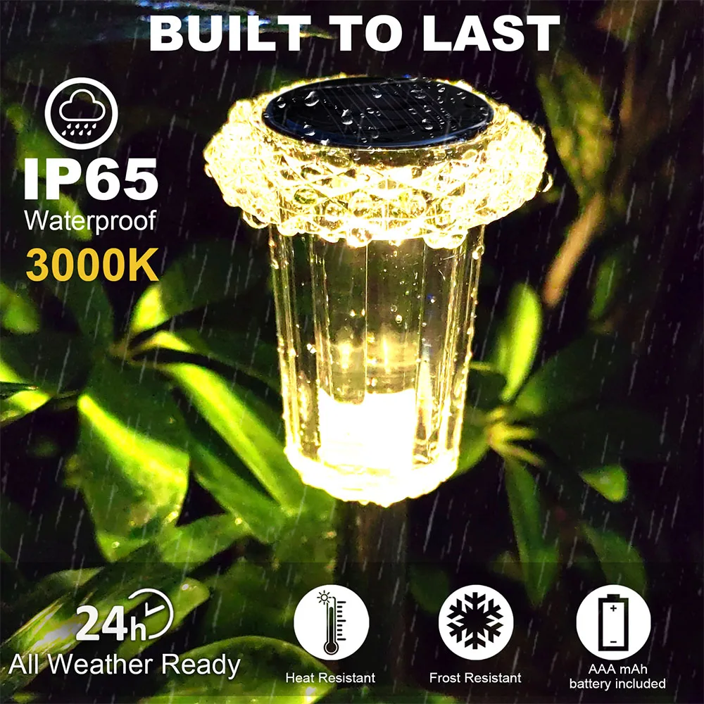 

Solar Outdoor Lights Garden Lamp Solar Powered Waterproof Landscape Path Outdoor for Yard Backyard Lawn Patio Decorative