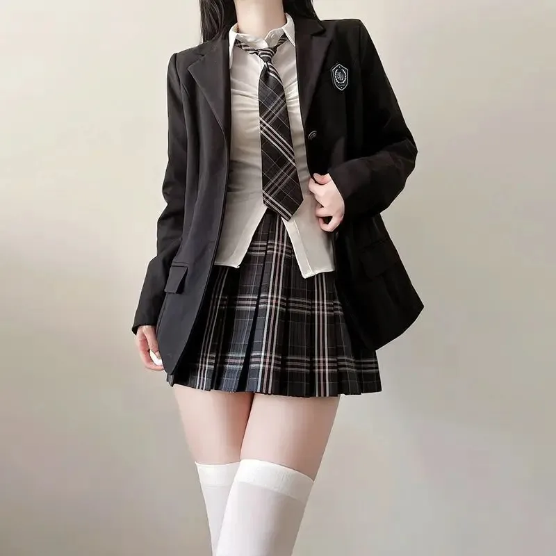 JK Uniform Spring sweet cute suit jacket College Shirt Kawaii JK Uniform Pleated skirt three-piece college-style suit