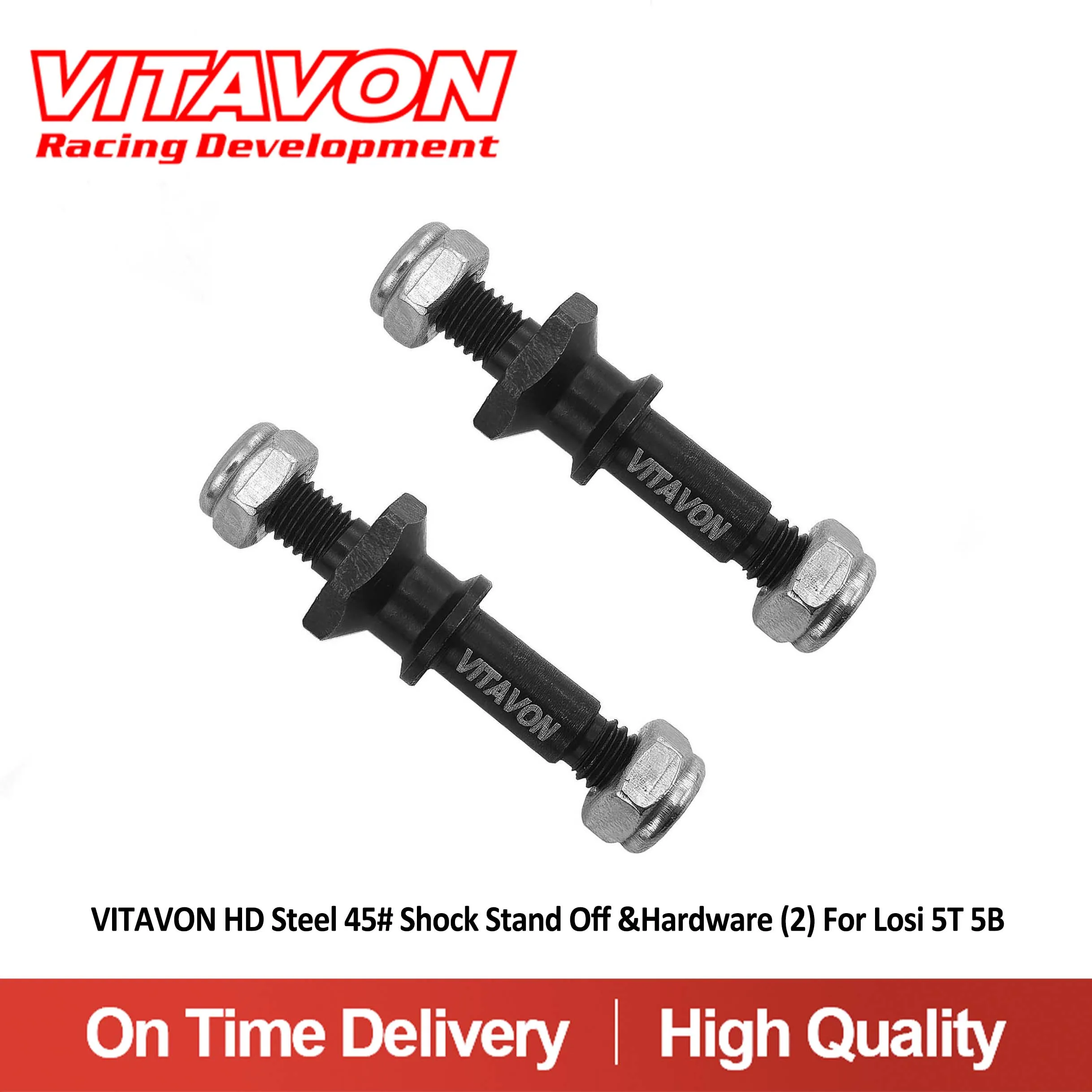 VITAVON HD Steel 45# Shock Stand Off &Hardware (2) For Losi 5T 5B