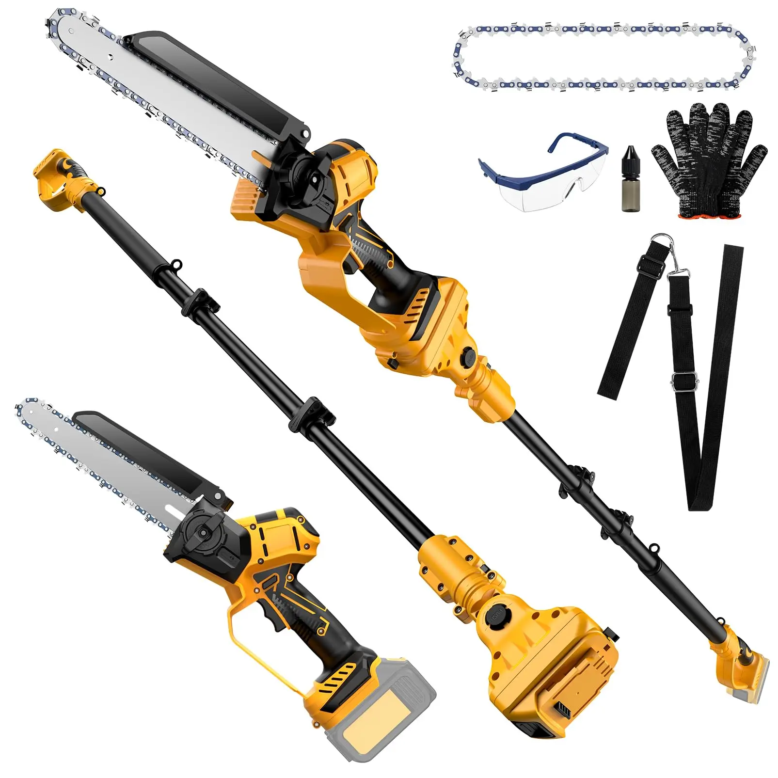 2 IN 1 Cordless 8 Inch Pole Saw & Mini Chainsaw For DE Walt 20V MAX from Asurion, LLC