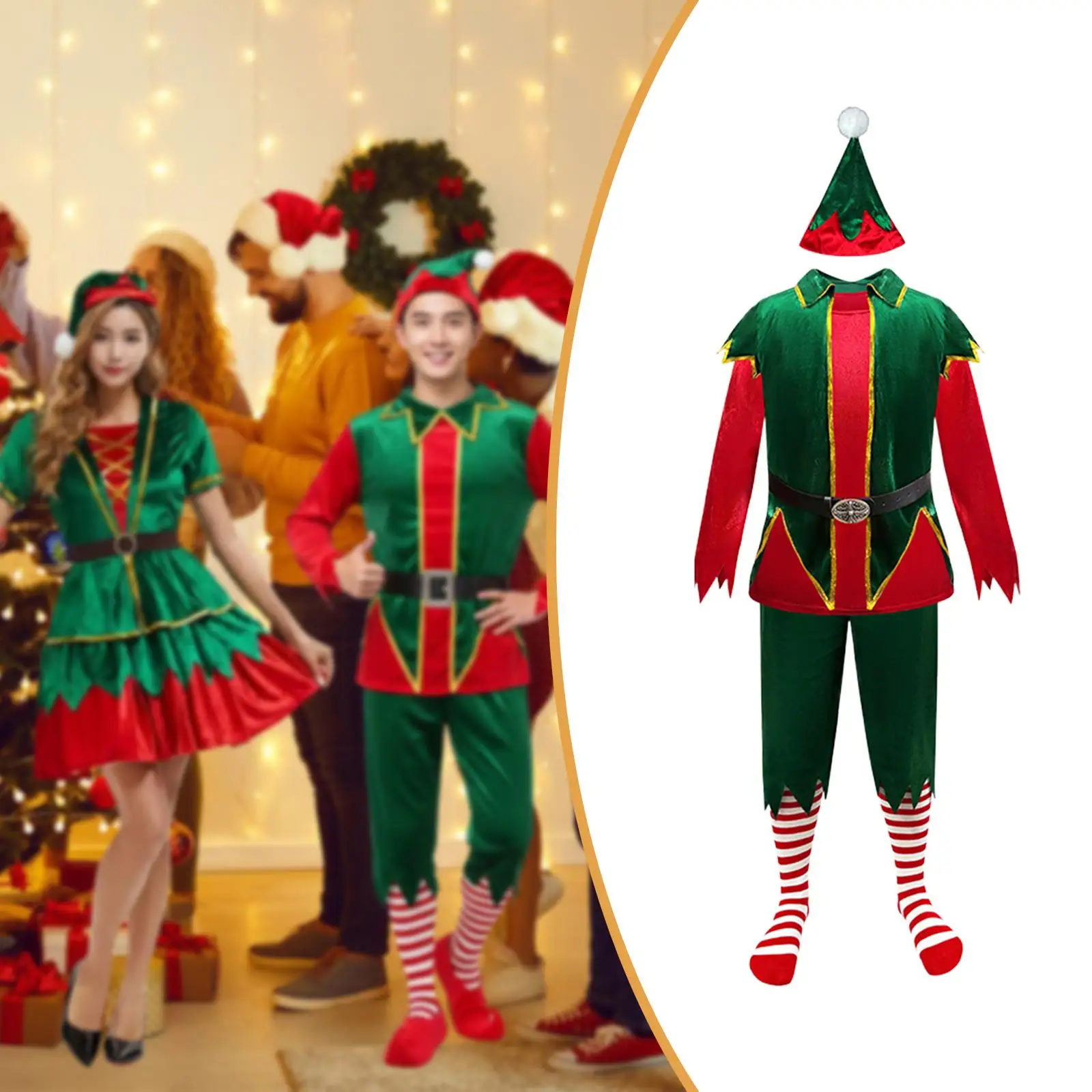 

Рождественский костюм эльфа, многоразовая праздничная шляпа для сценического выступления, фестиваля, карнавала