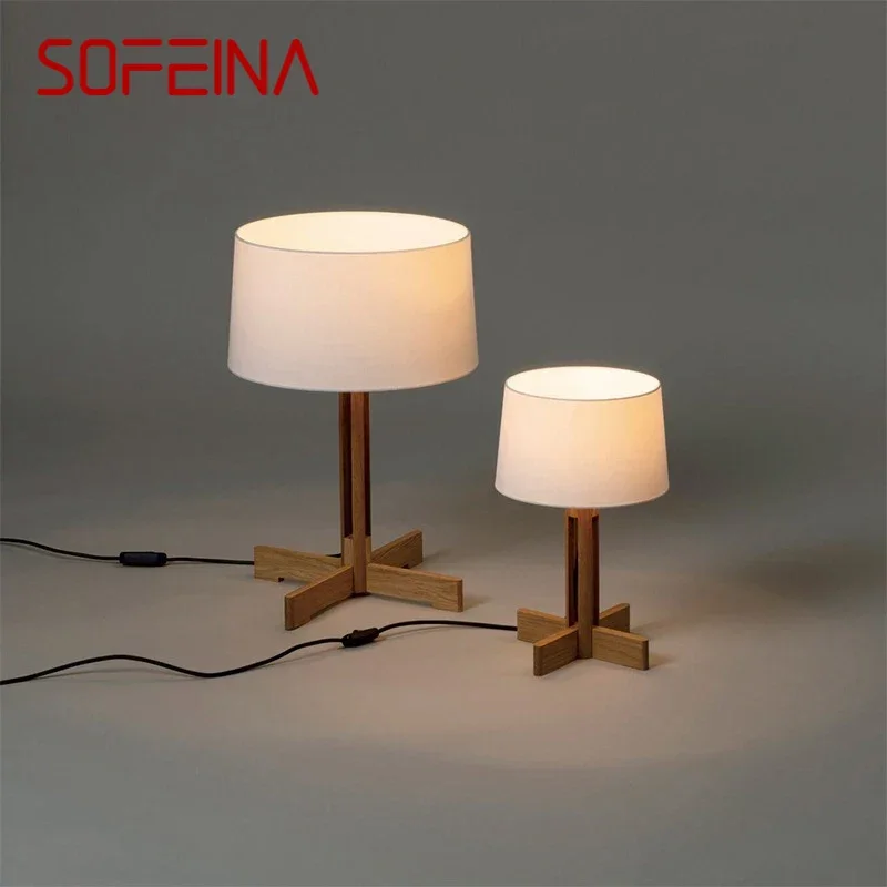 SOFEINA Modern Wood Table Lamp Designer Creativity Living Rooms Bedrooms Sample room Minimalist art Lighting Fixtures