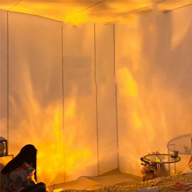 F-3C 3D Dynamic Water Ripple Projector Lamp 16-Color Crystal Night Light With Remote Control For Bedroom, Living Room Study Dura