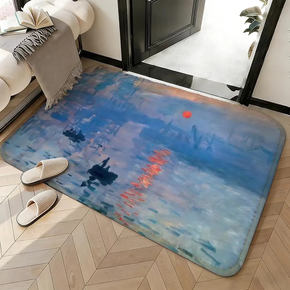 Soft Absorbent Non-Slip Rug Artist Claude Monet Floor Mat Home Decor Doormat Bedroom Floor Mat Shower Carpet
