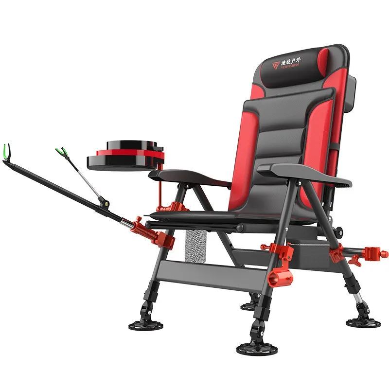 ZL Foldable and Portable Multi-Functional European Fishing Chair Thickened Reclining Wild Fishing Fishing Chair