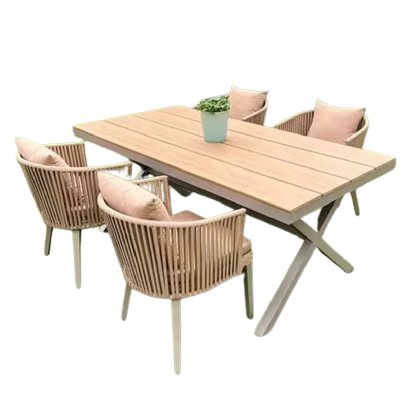 Rattan Courtyard Outdoor Tables Europe Luxury Lounge Minimalist Outdoor Tables Backyard Garden Jardin Mobiliario Furniture