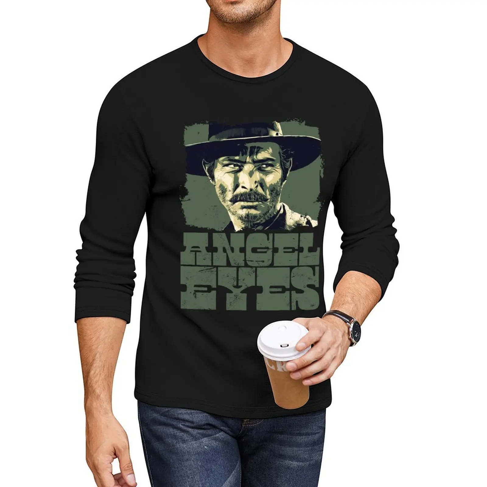 

Angel Eyes Lee Van Cleef The Good The Bad And The Ugly Long T-Shirt cute tops sublime t shirt men t shirt