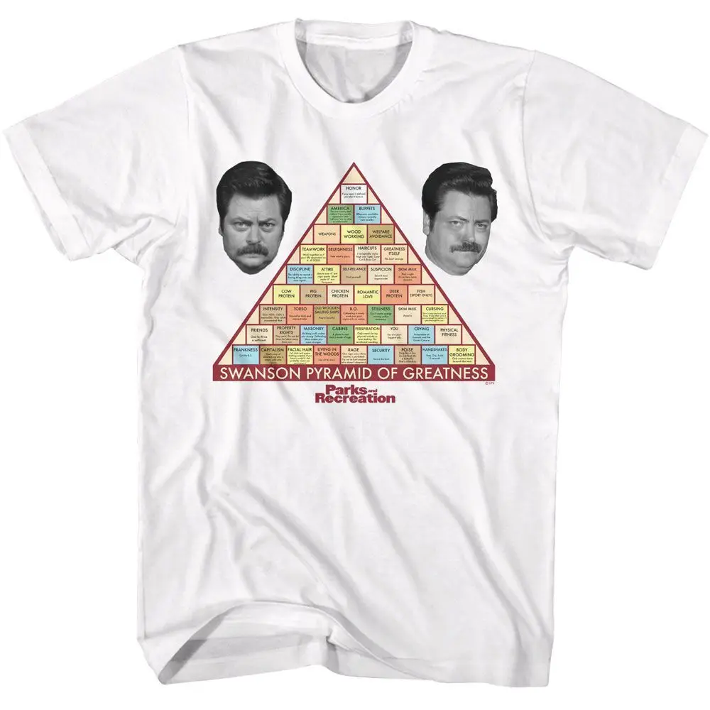 Parks And Recreation Swanson Pyramid White Adult T Shirt