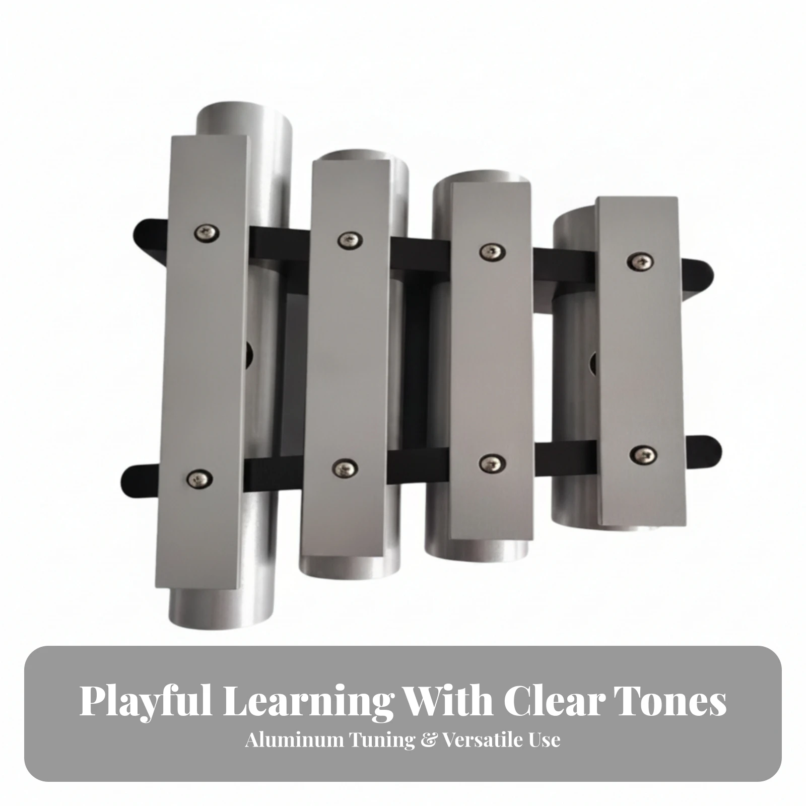 4-Note Metallophone with Mallet Soothing 4-Tone Aluminum Bar Chime Stepped Bar Percussion Instrument Relaxing Clear