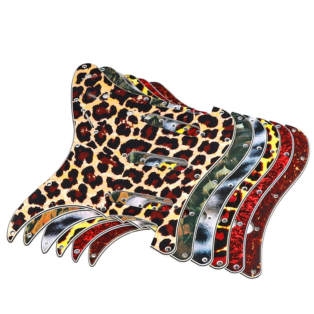 

11 Hole Strat Guitar Pickguard SSS Scratch Plate for Stratocaster Style Guitar Leopard Stripe Guitar Accessories