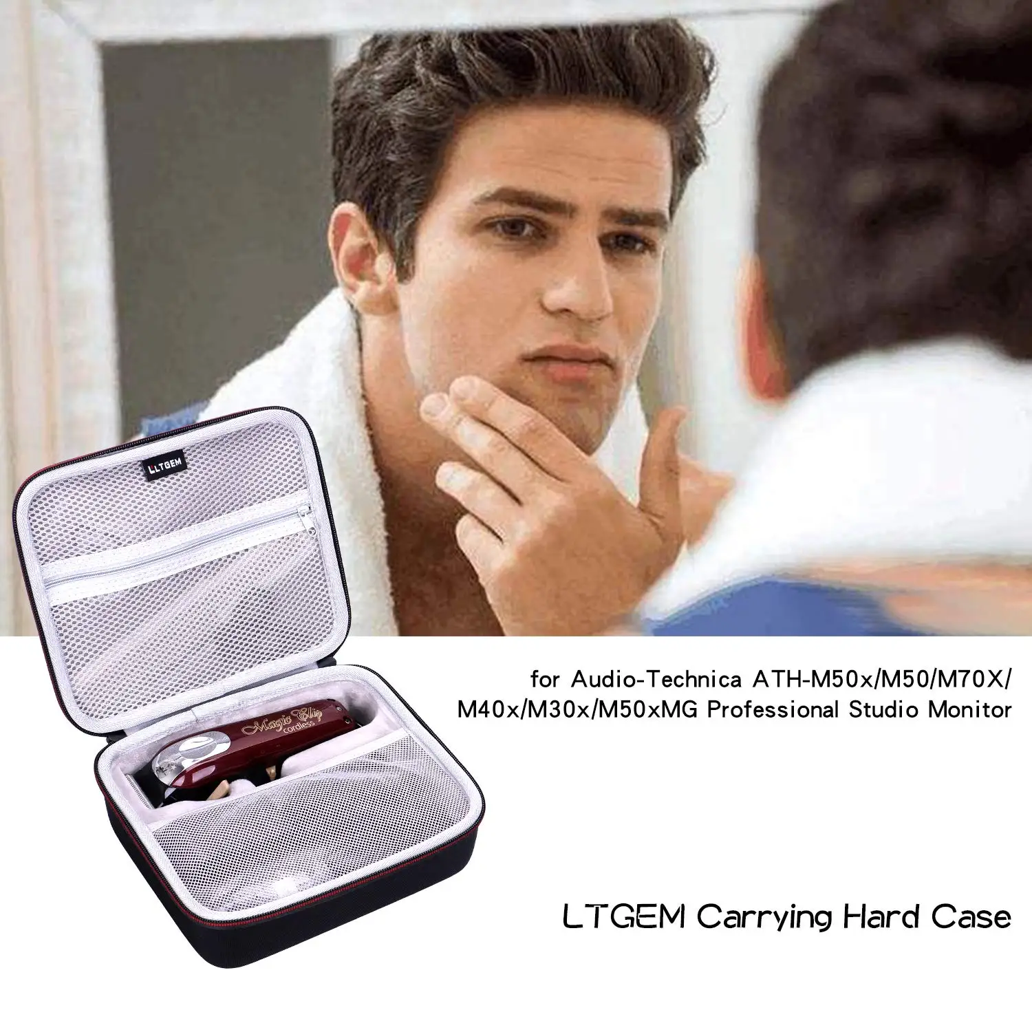 LTGEM Carrying Hard Case for Wahl Professional 5-Star Cord/Cordless Magic Clip #8148 – Great for Barbers and Stylists – Precisi