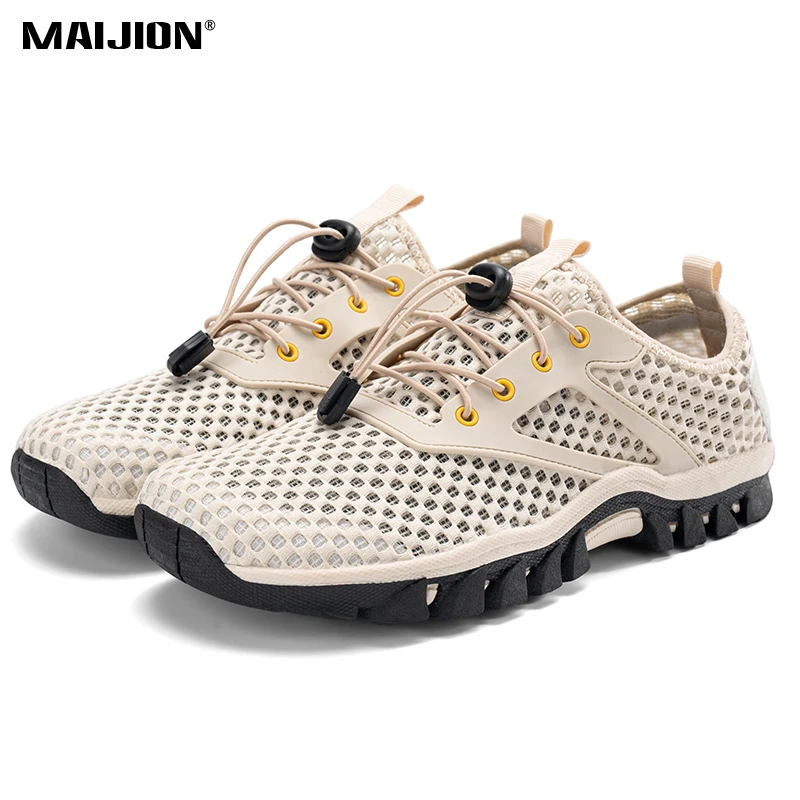Breathable Mesh Men Hiking Shoes Non-slip Outdoor Sneakers for Trekking River Wading Elastic Casual Sports Shoes Plus Size 39-47