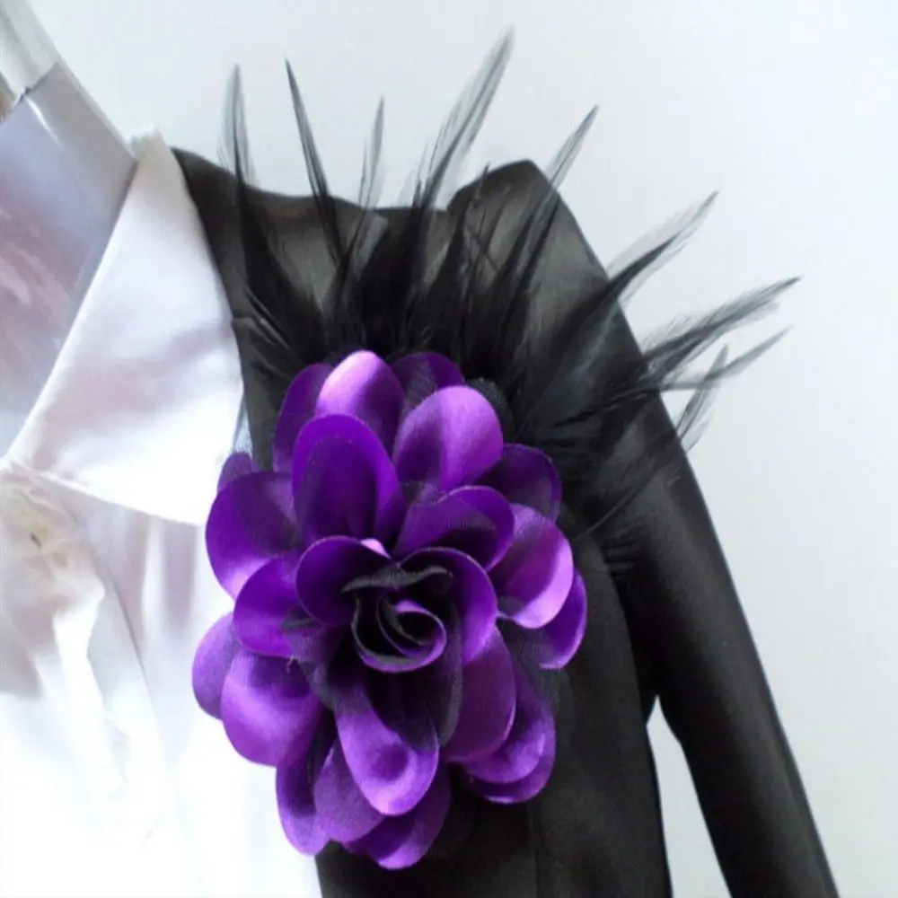 

Fabric Handmade Accessories Large Flower Brooch Jewelry Badge Accessories Suit Sweater Coat Corsage Solid Color