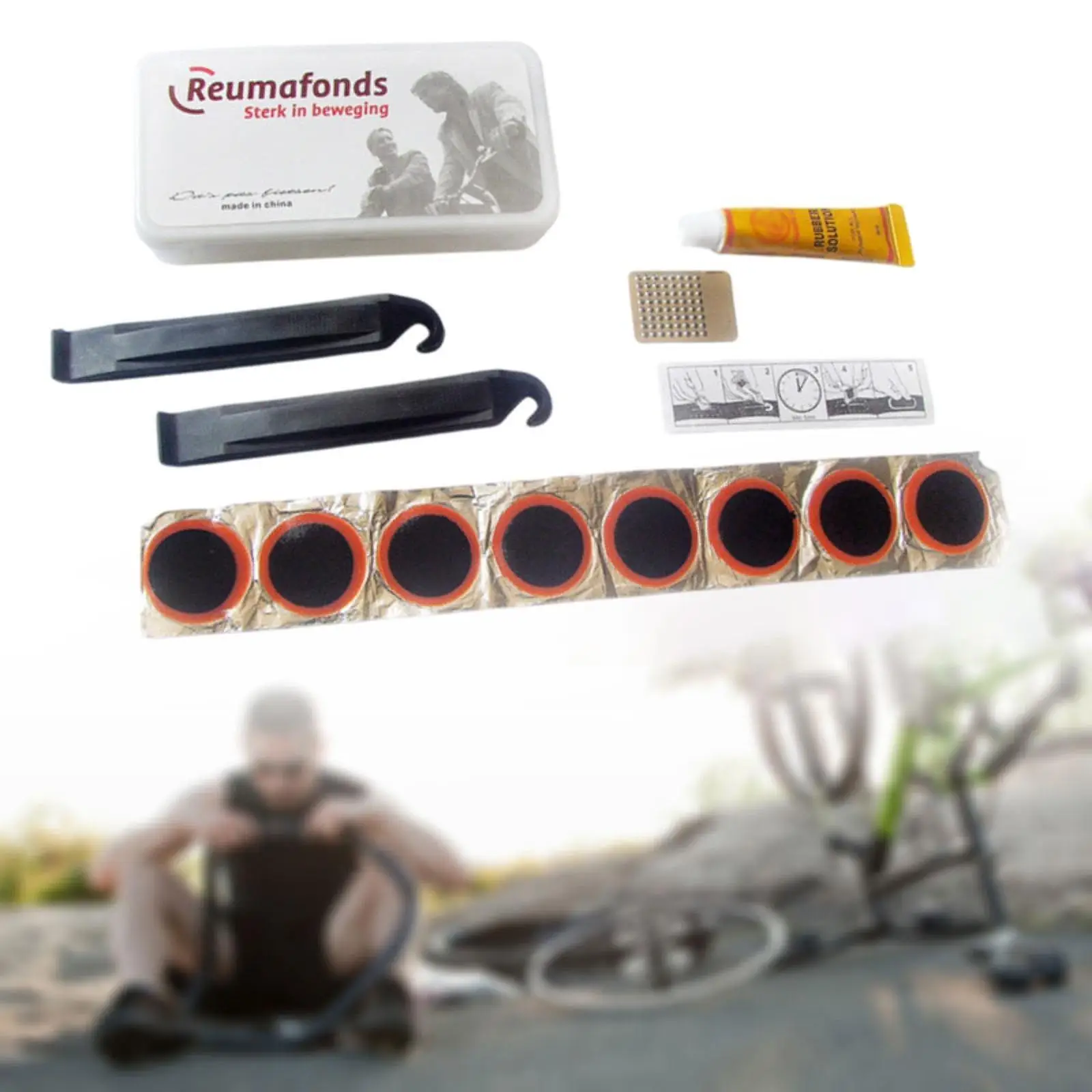 

Bike Tire Patch Kit Portable Riding Equipment for Road Bikes Mountain Bikes