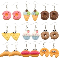 Cute Earring For Women Resin Cake Donuts Candy Drop Earrings Children Handmade Jewelry DIY Gifts