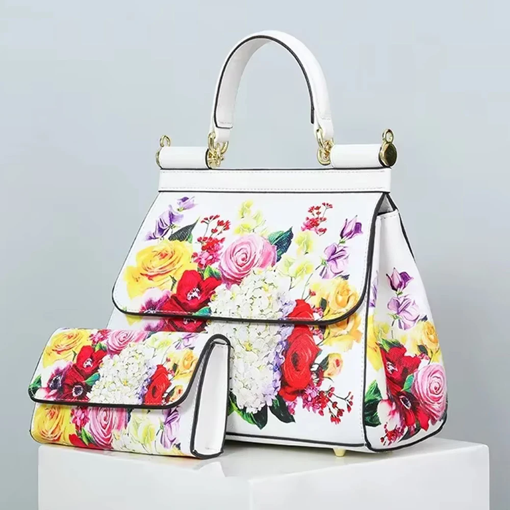 

Luxury Leather Purse Suit Printing Shoulder Totes Ladies Bolsa Classic Crossbody Bags For Women Frame Handbag Purses And Handbag