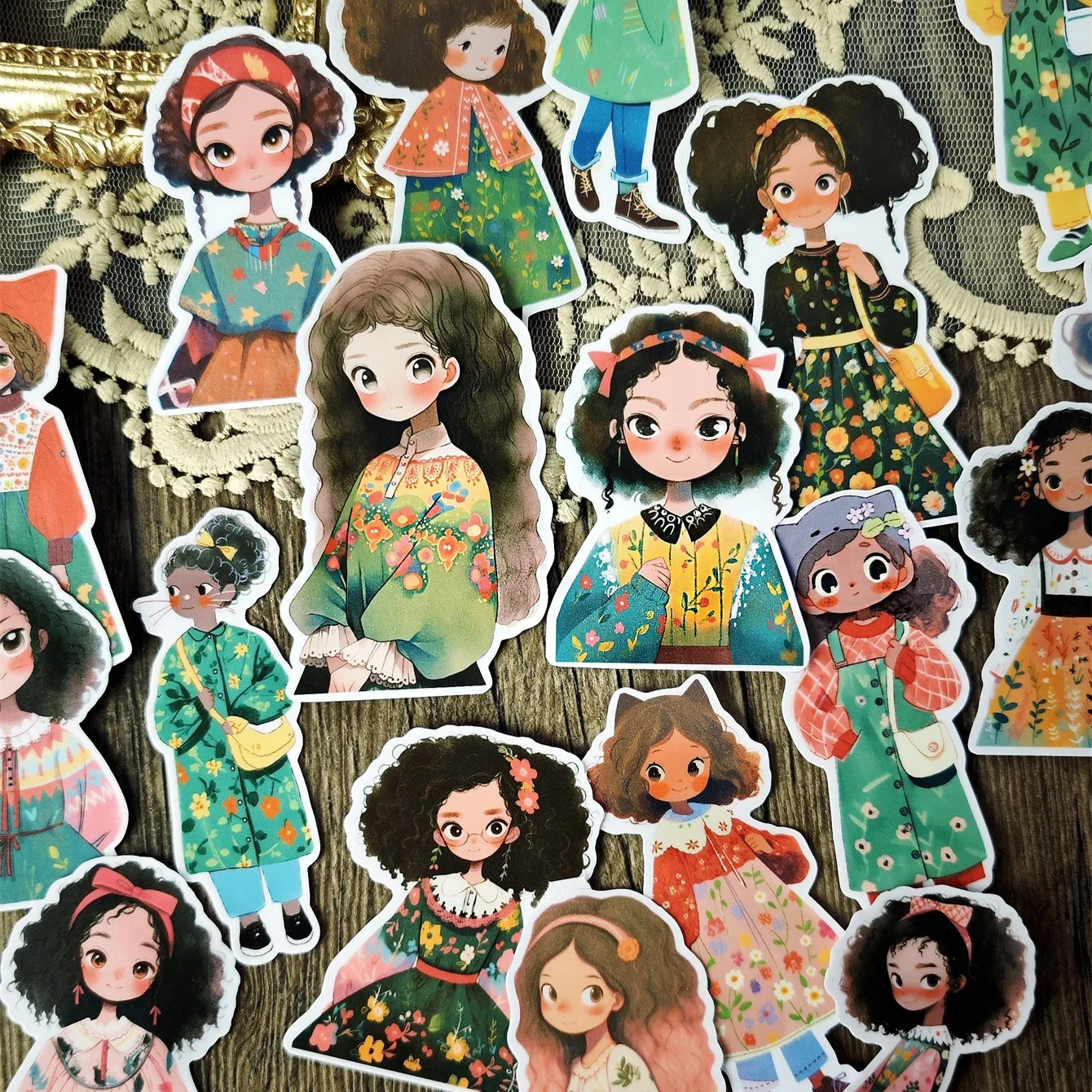 18pcs Creative Kawaii Self-made Cute Watercolor Girl Stickers/ Beautiful Decorative Sticker /DIY Craft Photo Albums Scrapbooking