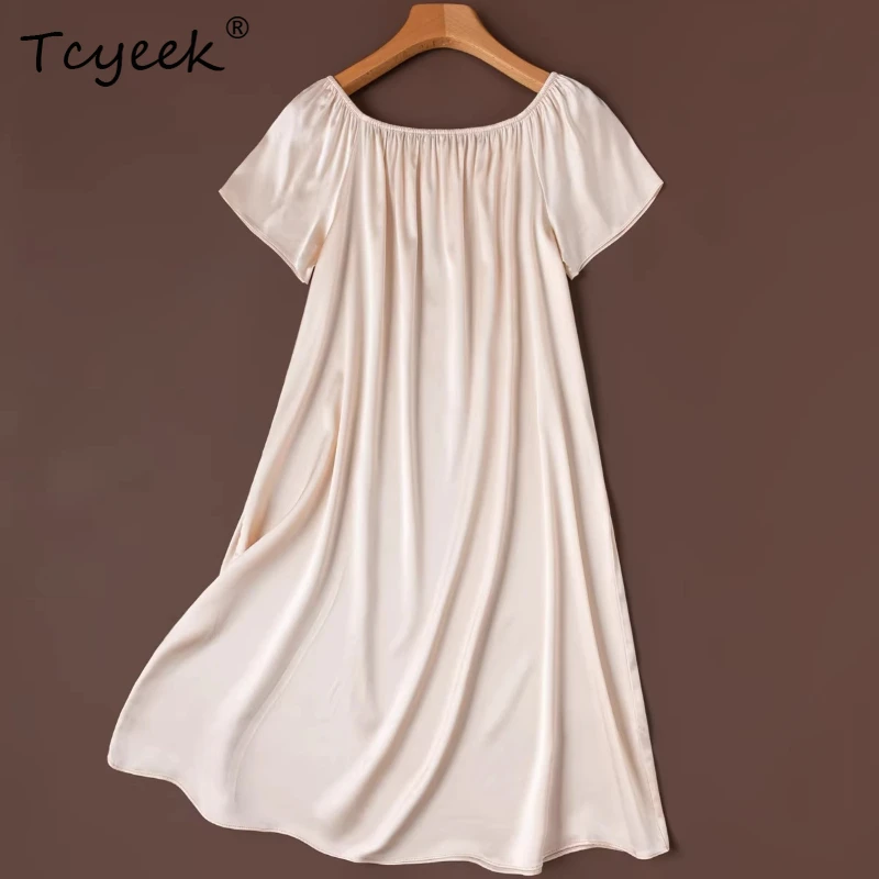 

Новая ночная сорочка Tcyeek из 92% натурального шелка тутового шелкопряда, 21 мм, летняя, для женщин, пижама, модель 2026 года