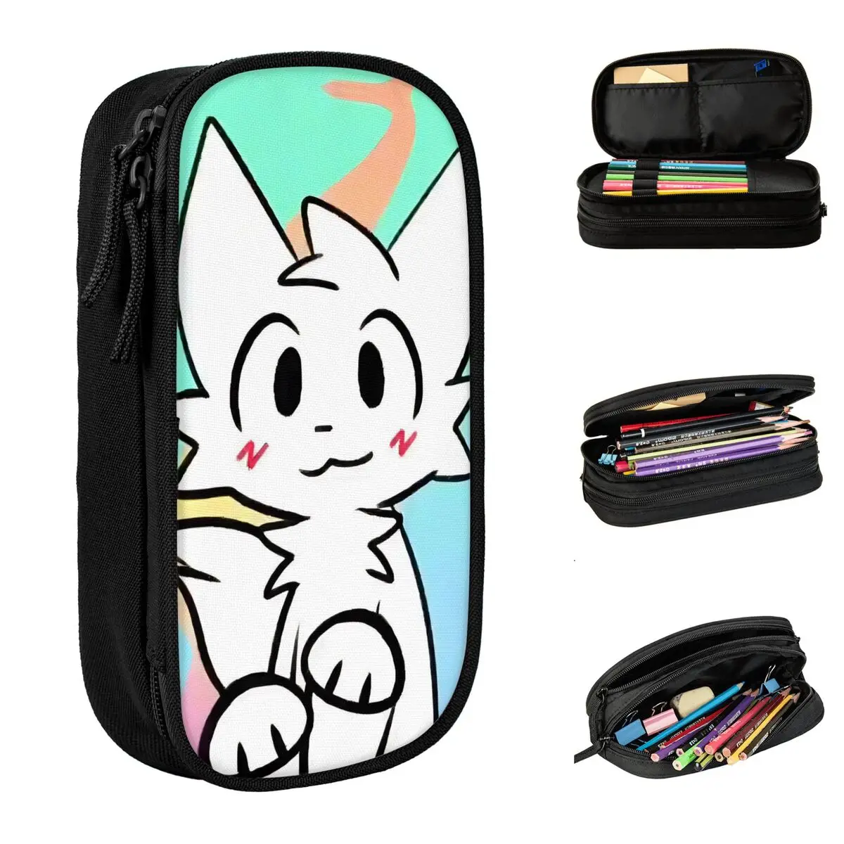 

Boykisser Silly Cat Pencil Cases Cute Furry Pencil Box Pen for Student Big Capacity Bags Students School Cosmetic Accessories