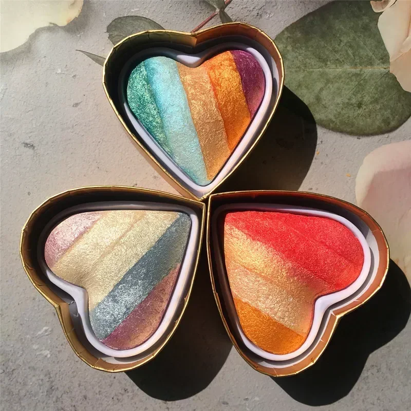

Makeup Revolution Love Heart Shaped Highlighter and Contouring Long-lasting Eyeshadow Blush Rainbow Shadow Face Makeup Cosmetics