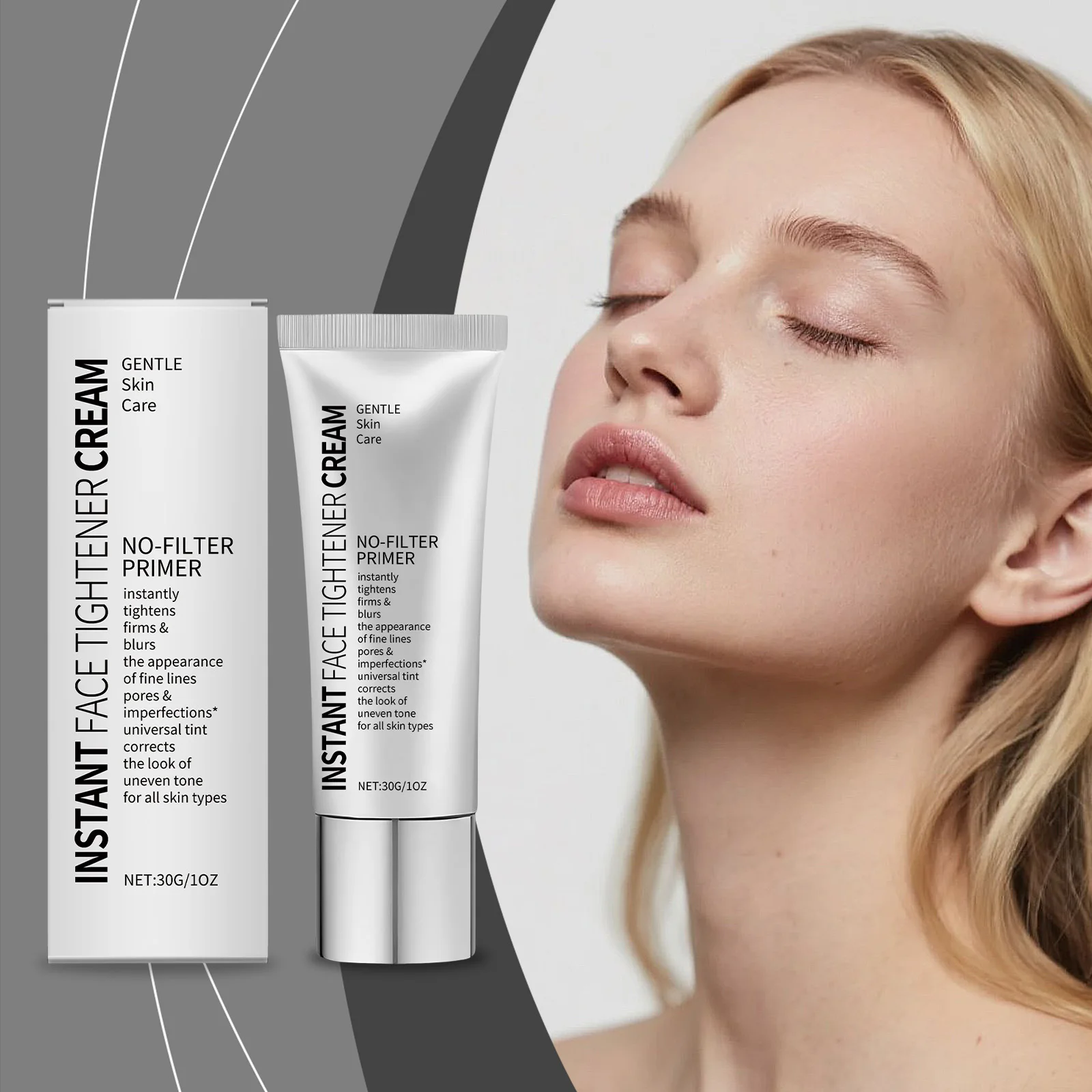 Instant Firming Lifting Cream Hyaluronic Acid Smooth Fine Lines Deep Wrinkle Pores Tightening Moisturizer Makeup Primer for Face