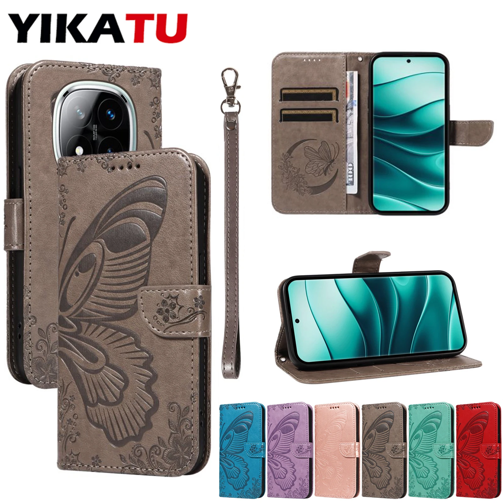

Leather Wallet Case For Xiaomi Redmi Note 14S 14 13R 13 Pro Plus 5G 12T 12 Turbo Speed 11T 11S 11E 11 4G Flip Anti-fall Cover