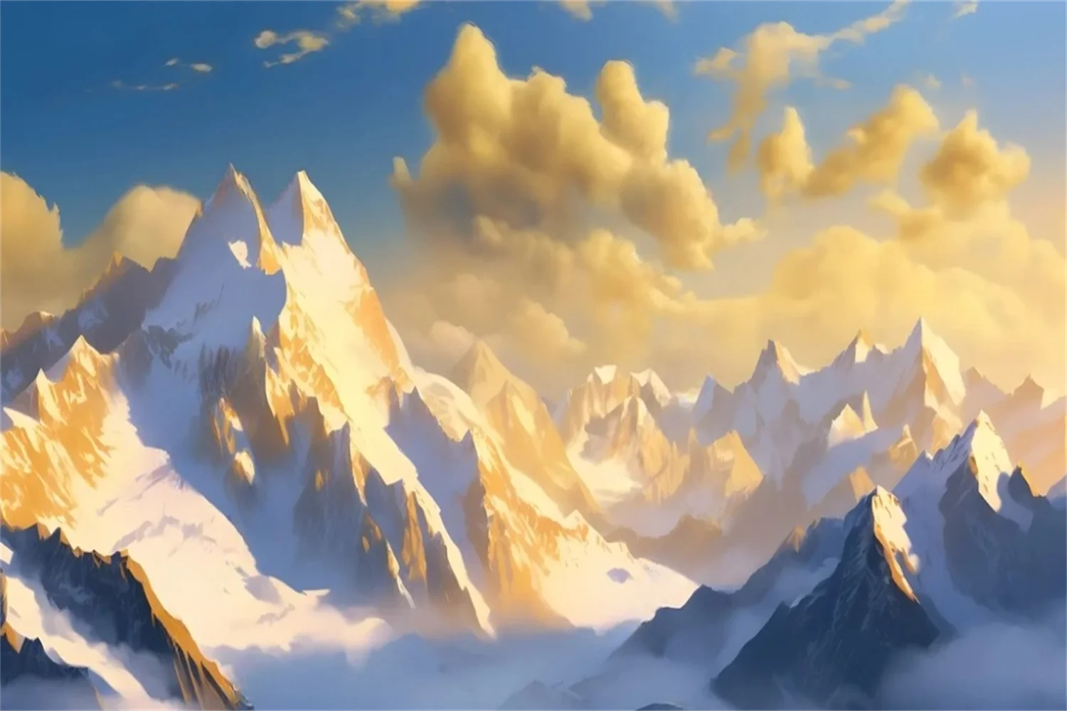 Custom 3d wallpaper gold snow mountain mountain background wall mural living room landscape hanging painting decorative painting