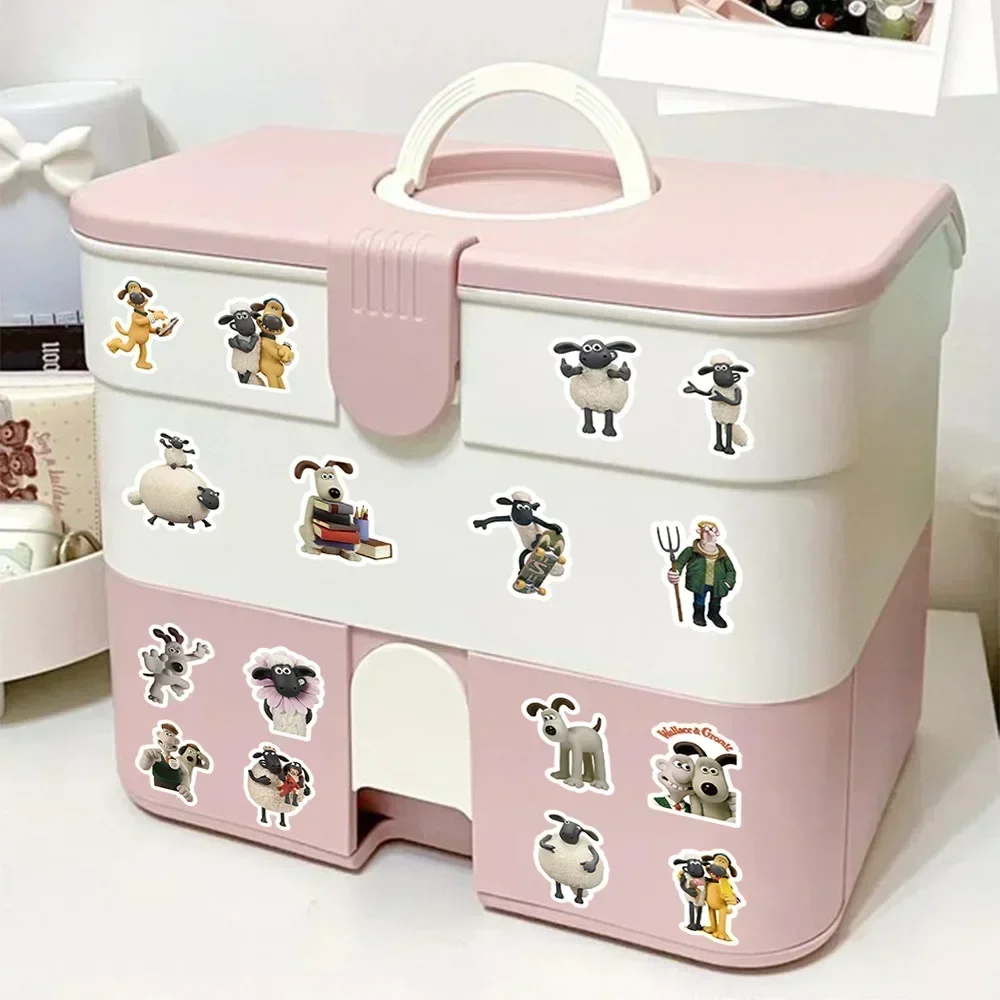 60pcs Shaun The Lamb, Cartoon Stickers, Refrigerator Pen Box Suitcase Kids Girls Cute DIY Art Deco Sticker Small Gift