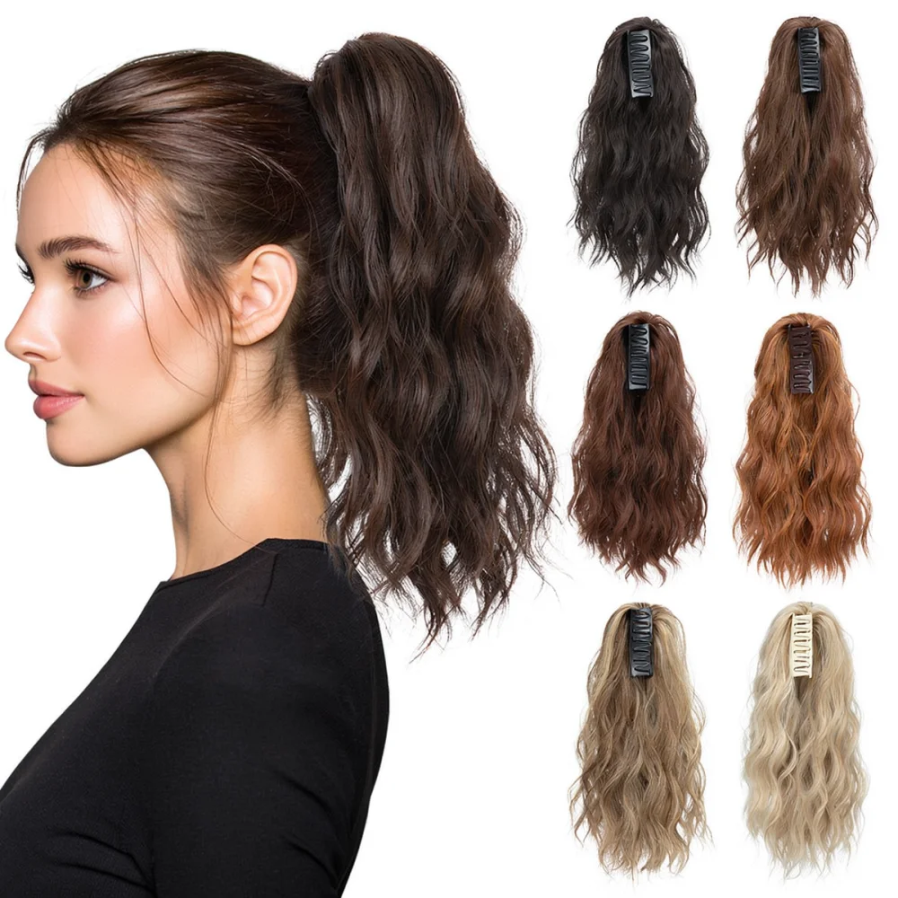 Synthetic Wavy Claw Ponytail Extension For For Sairawigs Soft Natural Looking Long Curly Hairpiece Comfortable Daily Wear