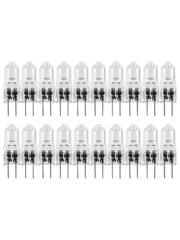 Ampoules halogènes G4, 20W, 12V, 2 broches, lampe transparente, éclairage de cuisinière, feux de signalisation, piste, 20 pièces