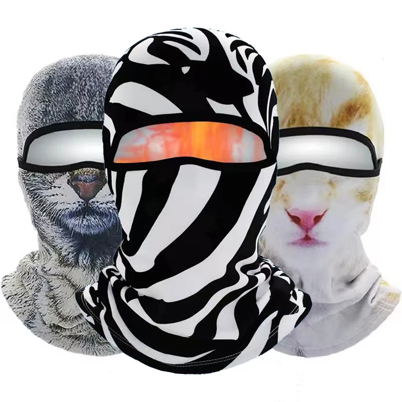 

3D-маска-балаклава для животных — эластичная флисовая крышка с рисунком собаки, ветрозащитная термозащитная маска для катания на лыжах, езды на велосипеде, зимних видов спорта