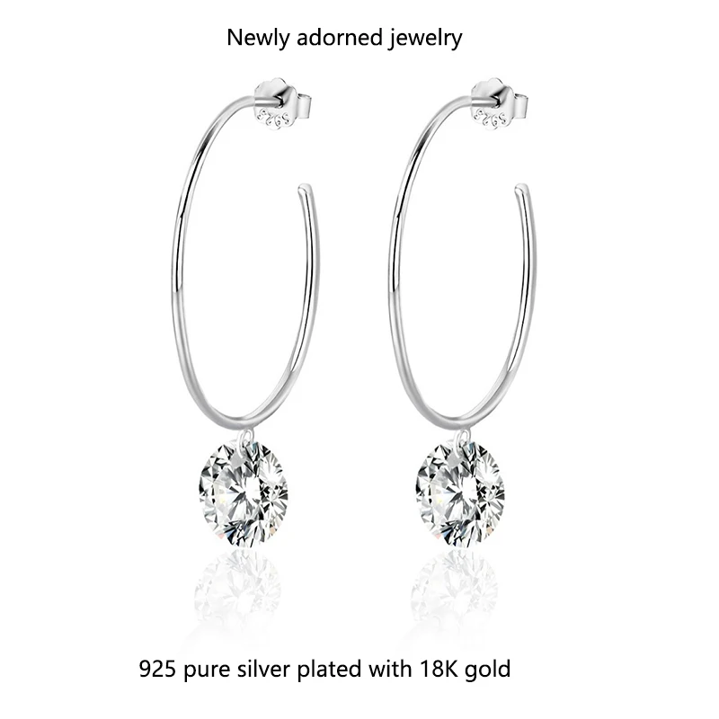 

Moissanite stud earrings, hypoallergenic sterling silver, 18K white gold plated, Halloween and Mother's Day gift